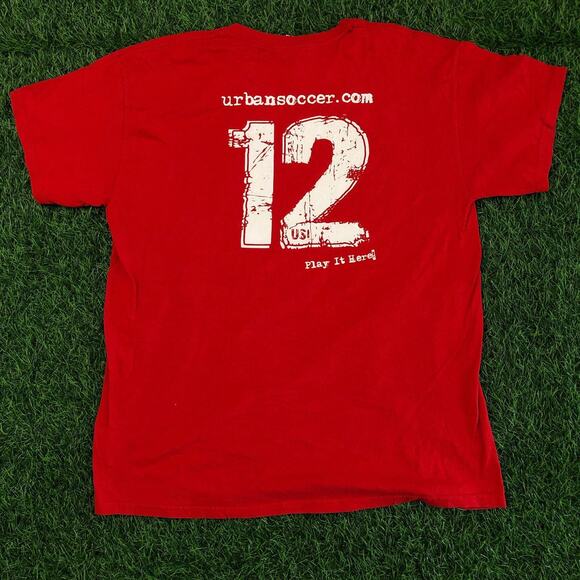 Men’s Red ‘Urban Soccer’ Graphic Number Tee - Picture 2 of 4